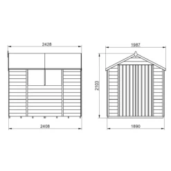 Forest Garden 8x6 Apex Dip Treated Overlap Wooden Shed With Floor - Assembly Service Included -Outdoor Garden forest garden 8x6 apex dip treated overlap wooden shed with floor assembly service included5013053177556 01t bq
