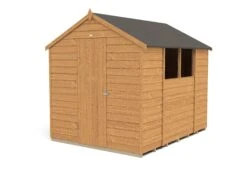Forest Garden 8x6 Apex Dip Treated Overlap Wooden Shed With Floor (Base Included) - Assembly Service Included -Outdoor Garden forest garden 8x6 apex dip treated overlap wooden shed with floor base included assembly service included5013053177471 01c bq