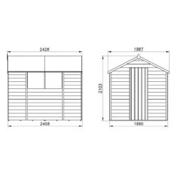 Forest Garden 8x6 Apex Dip Treated Overlap Wooden Shed With Floor (Base Included) - Assembly Service Included -Outdoor Garden forest garden 8x6 apex dip treated overlap wooden shed with floor base included assembly service included5013053177471 01t bq
