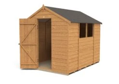 Forest Garden 8x6 Apex Dip Treated Overlap Wooden Shed With Floor (Base Included) - Assembly Service Included -Outdoor Garden forest garden 8x6 apex dip treated overlap wooden shed with floor base included assembly service included5013053177471 21c bq