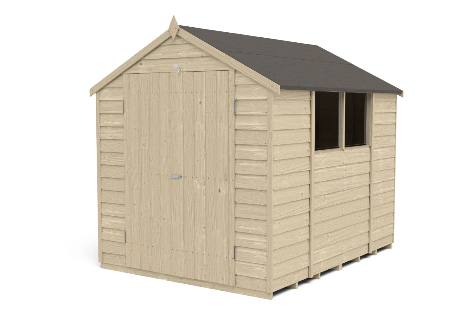Forest Garden 8x6 Apex Pressure Treated Overlap Wooden Shed With Floor - Assembly Service Included 4 Forest Garden 8x6 Apex Pressure Treated Overlap Wooden Shed With Floor - Assembly Service Included - Image 2