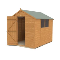 Forest Garden 8x6 Ft Apex Shiplap Wooden 2 Windows Shed With Floor (Base Included) - Assembly Service Included -Outdoor Garden forest garden 8x6 ft apex shiplap wooden 2 windows shed with floor base included assembly service included5013053178744 02c bq