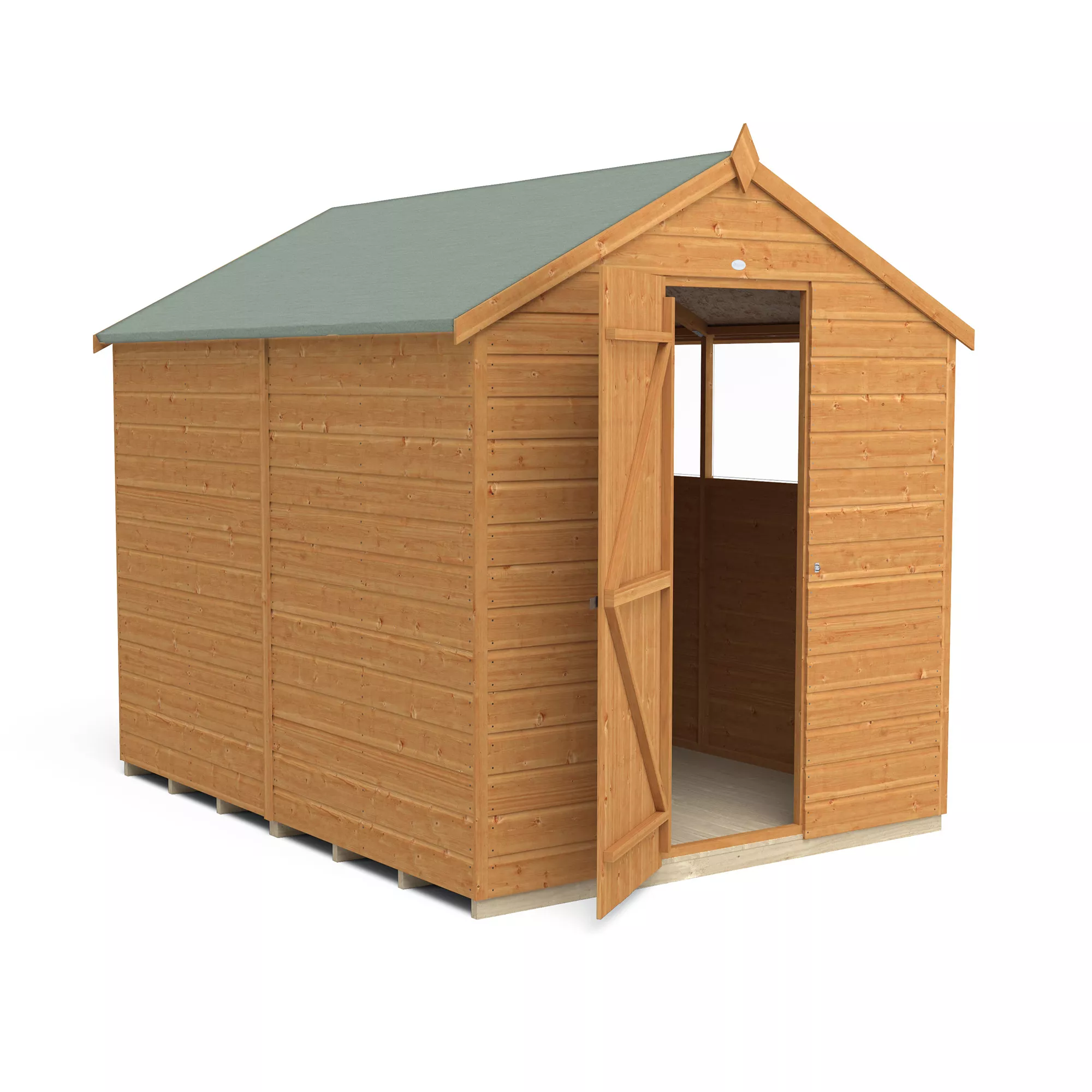 Forest Garden 8x6 Ft Apex Shiplap Wooden 2 Windows Shed With Floor 6 Forest Garden 8x6 Ft Apex Shiplap Wooden 2 Windows Shed With Floor - Image 4