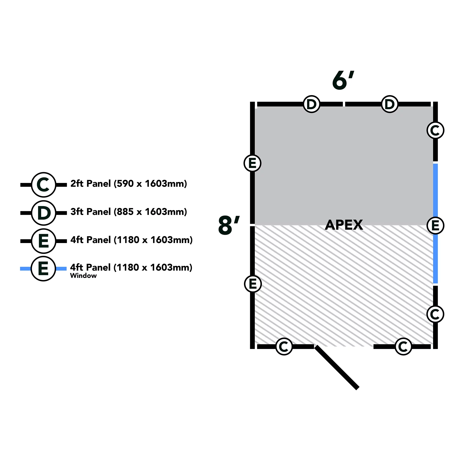 Forest Garden 8x6 Ft Apex Shiplap Wooden 2 Windows Shed With Floor 22 Forest Garden 8x6 Ft Apex Shiplap Wooden 2 Windows Shed With Floor - Image 20