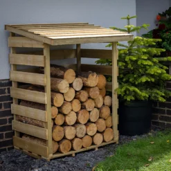 Forest Garden Compact Timber 3x3 Ft Pent Log Store -Outdoor Garden forest garden compact timber 3x3 ft pent log store5013053189900 04i