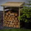 Forest Garden Compact Timber 3x3 Ft Pent Log Store -Outdoor Garden forest garden compact timber 3x3 ft pent log store5013053189900 05i