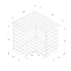 Forest Garden Corner Timber 4x4 Ft Log Store -Outdoor Garden forest garden corner timber 4x4 ft log store5013053190005 01t