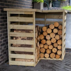 Forest Garden Corner Timber 4x4 Ft Log Store -Outdoor Garden forest garden corner timber 4x4 ft log store5013053190005 02i