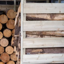 Forest Garden Corner Timber 4x4 Ft Log Store -Outdoor Garden forest garden corner timber 4x4 ft log store5013053190005 04i