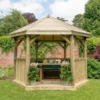 Forest Garden Furnished Hexagonal Gazebo, (W)3.78m (D)3.27m 1 Forest Garden Furnished Hexagonal Gazebo, (W)3.78m (D)3.27m -Outdoor Garden forest garden furnished hexagonal gazebo w 3 78m d 3 27m5013053172469 01i