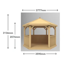 Forest Garden Furnished Hexagonal Gazebo, (W)3.78m (D)3.27m -Outdoor Garden forest garden furnished hexagonal gazebo w 3 78m d 3 27m5013053172469 01t