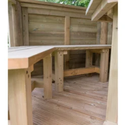 Forest Garden Furnished Hexagonal Gazebo, (W)3.78m (D)3.27m -Outdoor Garden forest garden furnished hexagonal gazebo w 3 78m d 3 27m5013053172469 06i