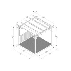 Forest Garden Grey Pergola & Decking Kit, X4 Post X1 Balustrade (H) 2.5m X (W) 5.2m - Canopy Included -Outdoor Garden forest garden grey pergola decking kit x4 post x1 balustrade h 2 5m x w 5 2m canopy included5013053192597 01t