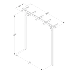 Forest Garden Hanbury Flat Top European Softwood Arch (H) 213.5cm X (W) 209cm -Outdoor Garden forest garden hanbury flat top european softwood arch h 213 5cm x w 209cm5013053190128 01t