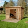 Forest Garden Harwood 3x2 Toughened Glass Pent Loglap Solid Wood Cabin With Double Door - Assembly Service Included -Outdoor Garden forest garden harwood 3x2 toughened glass pent loglap solid wood cabin with double door assembly service included5013053181638 01i bq
