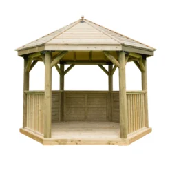 Forest Garden Hexagonal Gazebo, (W)3.78m (D)3.27m -Outdoor Garden forest garden hexagonal gazebo w 3 78m d 3 27m5013053163382 02c bq