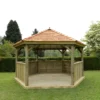 Forest Garden Hexagonal Gazebo With Cedar Roof, (W)4.9m (D)4.24m -Outdoor Garden forest garden hexagonal gazebo with cedar roof w 4 9m d 4 24m5013053163436 01i