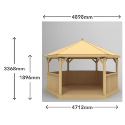 Forest Garden Hexagonal Gazebo With Cedar Roof, (W)4.9m (D)4.24m -Outdoor Garden forest garden hexagonal gazebo with cedar roof w 4 9m d 4 24m5013053163436 01t
