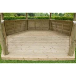 Forest Garden Hexagonal Gazebo With Cedar Roof, (W)4.9m (D)4.24m -Outdoor Garden forest garden hexagonal gazebo with cedar roof w 4 9m d 4 24m5013053163436 02i