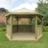 Forest Garden Hexagonal Gazebo With Timber Roof, (W)4.26m (D)3.69m -Outdoor Garden forest garden hexagonal gazebo with timber roof w 4 26m d 3 69m5013053163412 01i