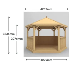 Forest Garden Hexagonal Gazebo With Timber Roof, (W)4.26m (D)3.69m -Outdoor Garden forest garden hexagonal gazebo with timber roof w 4 26m d 3 69m5013053163412 01t