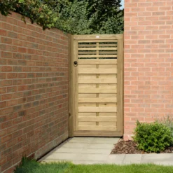 Forest Garden Kyoto Wood Slatted Gate, (H)1.8m (W)0.9m 8 Forest Garden Kyoto Wood Slatted Gate, (H)1.8m (W)0.9m -Outdoor Garden forest garden kyoto wood slatted gate h 1 8m w 0 9m5013053145944 03i bq