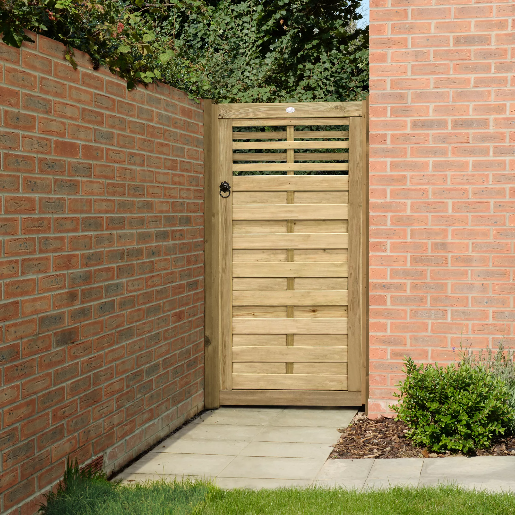 Forest Garden Kyoto Wood Slatted Gate, (H)1.8m (W)0.9m 5 Forest Garden Kyoto Wood Slatted Gate, (H)1.8m (W)0.9m - Image 3