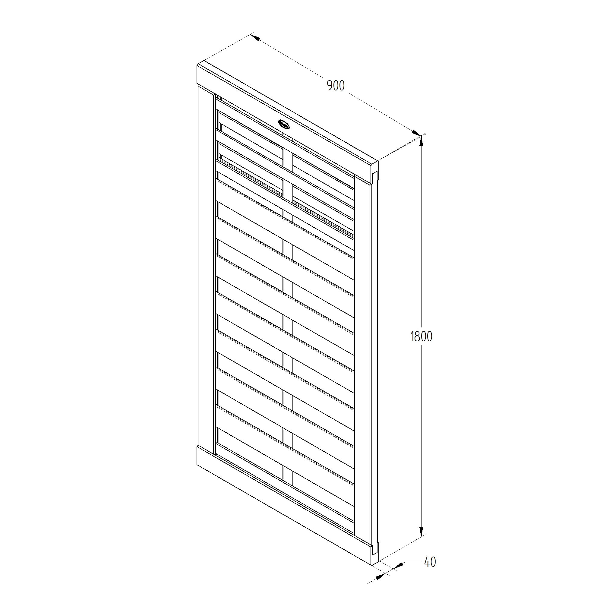 Forest Garden Kyoto Wood Slatted Gate, (H)1.8m (W)0.9m 6 Forest Garden Kyoto Wood Slatted Gate, (H)1.8m (W)0.9m - Image 4