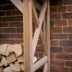 Forest Garden Large Timber 7x3 Ft Apex Wall Log Store -Outdoor Garden forest garden large timber 7x3 ft apex wall log store5013053190760 03i