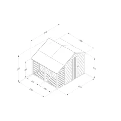 Forest Garden Lean To Shed Kit, (H)2133mm (W)2646mm (D)2420mm - Assembly Service Included -Outdoor Garden forest garden lean to shed kit h 2133mm w 2646mm d 2420mm assembly service included5013053190821 01t