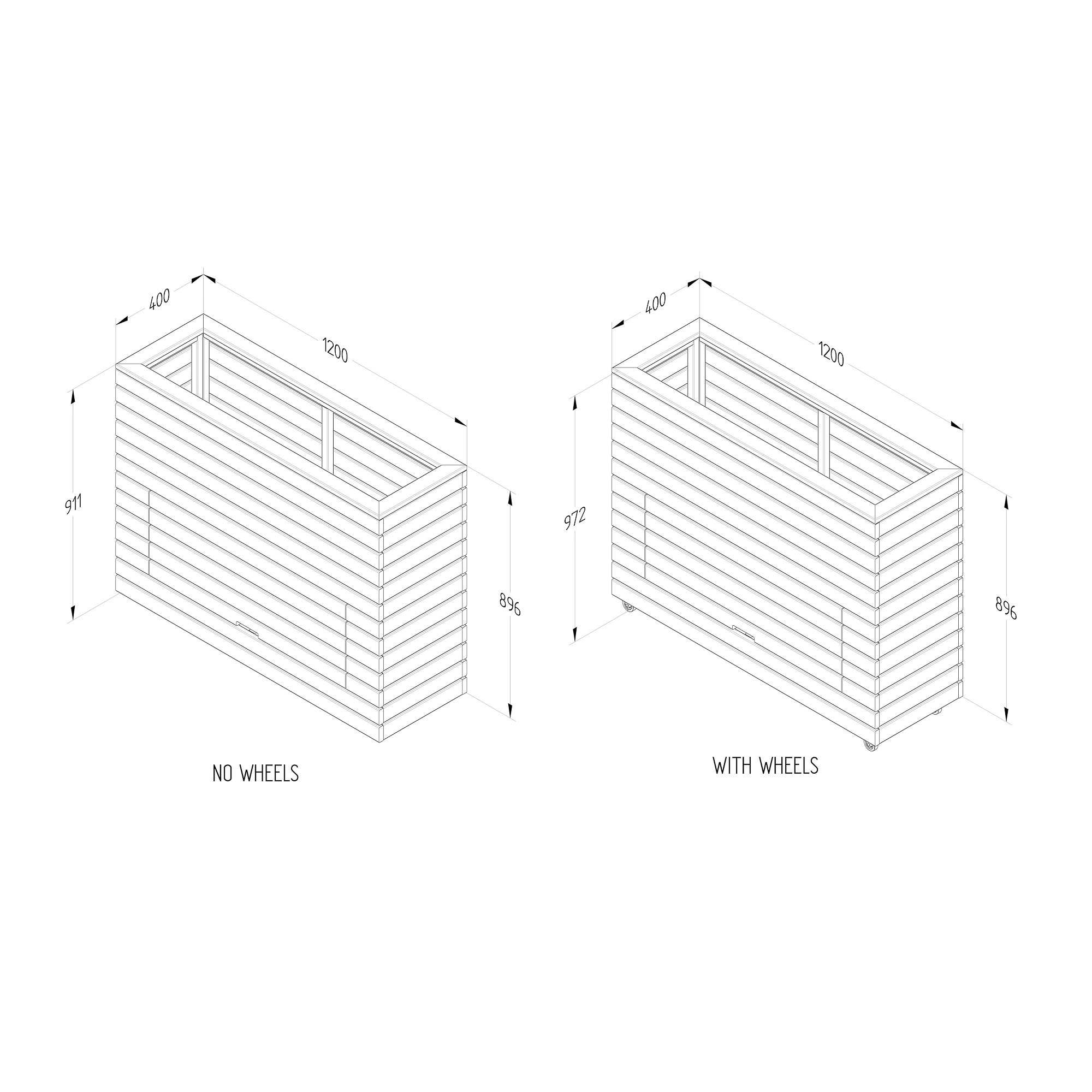 Forest Garden Linear Natural Timber Rectangular Planter (H) 91.1cm X (W) 120cm 7 Forest Garden Linear Natural Timber Rectangular Planter (H) 91.1cm X (W) 120cm - Image 5