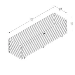Forest Garden Lomello Natural Timber Wooden Rectangular Planter -Outdoor Garden forest garden lomello natural timber wooden rectangular planter5013053181140 01t bq