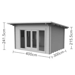 Forest Garden Melbury 4x3 Toughened Glass Pent Loglap Solid Wood Cabin With Double Door - Assembly Service Included -Outdoor Garden forest garden melbury 4x3 toughened glass pent loglap solid wood cabin with double door assembly service included5013053181744 01t bq