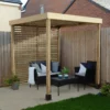 Forest Garden Modular Square Pergola, (H)2045mm (W)1970mm With 1 Pair Of Screens -Outdoor Garden forest garden modular square pergola h 2045mm w 1970mm with 1 pair of screens5013053183151 01i