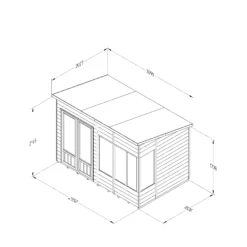 Forest Garden Oakley 10x6 Pent Overlap Solid Wood Summer House With Double Door -Outdoor Garden forest garden oakley 10x6 pent overlap solid wood summer house with double door5013053188682 01t bq
