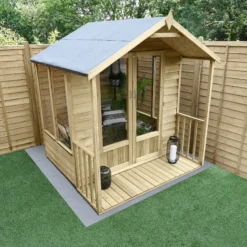 Forest Garden Oakley 6x6 Apex Overlap Solid Wood Summer House With Double Door -Outdoor Garden forest garden oakley 6x6 apex overlap solid wood summer house with double door5013053188484 02i bq