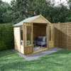 Forest Garden Oakley 7x5 Apex Overlap Solid Wood Summer House With Double Door (Base Included) - Assembly Service Included -Outdoor Garden forest garden oakley 7x5 apex overlap solid wood summer house with double door base included assembly service included5013053188538 01i bq
