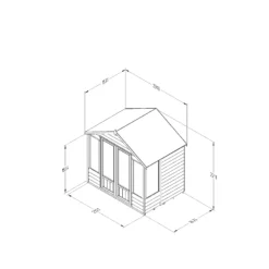 Forest Garden Oakley 7x5 Apex Overlap Solid Wood Summer House With Double Door (Base Included) - Assembly Service Included -Outdoor Garden forest garden oakley 7x5 apex overlap solid wood summer house with double door base included assembly service included5013053188538 01t bq