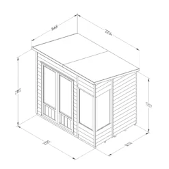 Forest Garden Oakley 7x5 Pent Overlap Solid Wood Summer House With Double Door - Assembly Service Included -Outdoor Garden forest garden oakley 7x5 pent overlap solid wood summer house with double door assembly service included5013053188514 01t bq