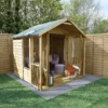 Forest Garden Oakley 7x7 Apex Overlap Solid Wood Summer House With Double Door -Outdoor Garden forest garden oakley 7x7 apex overlap solid wood summer house with double door5013053188644 01i bq