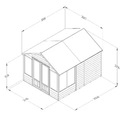 Forest Garden Oakley 8x10 Apex Overlap Solid Wood Summer House With Double Door - Assembly Service Included -Outdoor Garden forest garden oakley 8x10 apex overlap solid wood summer house with double door assembly service included5013053188781 01t bq