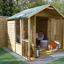 Forest Garden Oakley 8x8 Apex Overlap Solid Wood Summer House With Double Door (Base Included) 8 Forest Garden Oakley 8x8 Apex Overlap Solid Wood Summer House With Double Door (Base Included) -Outdoor Garden forest garden oakley 8x8 apex overlap solid wood summer house with double door base included 5013053188729 01i bq