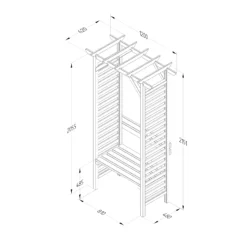 Forest Garden Palma Arbour, (H)2151mm (W)1200mm (D)620mm - Assembly Required 13 Forest Garden Palma Arbour, (H)2151mm (W)1200mm (D)620mm - Assembly Required -Outdoor Garden forest garden palma arbour h 2151mm w 1200mm d 620mm assembly required5013053190203 01t