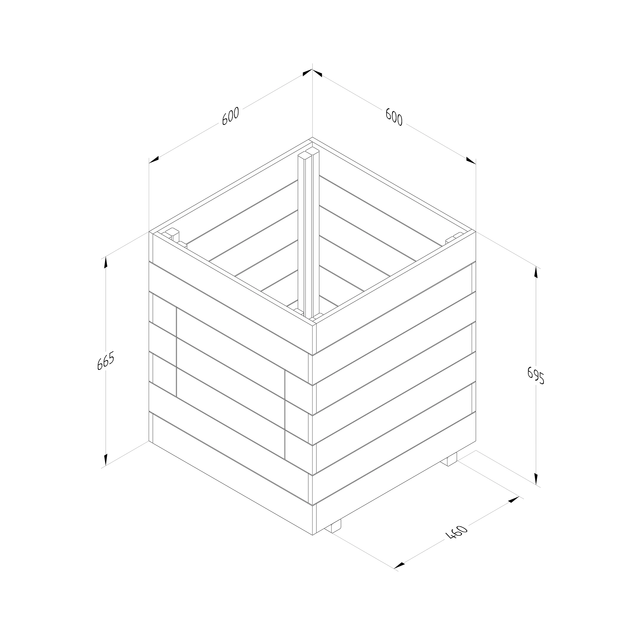 Forest Garden Potato Natural Timber Square Planter (H) 69.5cm X (W) 60cm 9 Forest Garden Potato Natural Timber Square Planter (H) 69.5cm X (W) 60cm - Image 7
