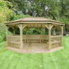 Forest Garden Premium Furnished Octagonal Gazebo, (W)5.27m (D)3.78m -Outdoor Garden forest garden premium furnished octagonal gazebo w 5 27m d 3 78m5013053172681 01i bq