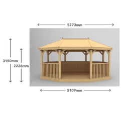 Forest Garden Premium Furnished Octagonal Gazebo, (W)5.27m (D)3.78m 23 Forest Garden Premium Furnished Octagonal Gazebo, (W)5.27m (D)3.78m -Outdoor Garden forest garden premium furnished octagonal gazebo w 5 27m d 3 78m5013053172681 01t
