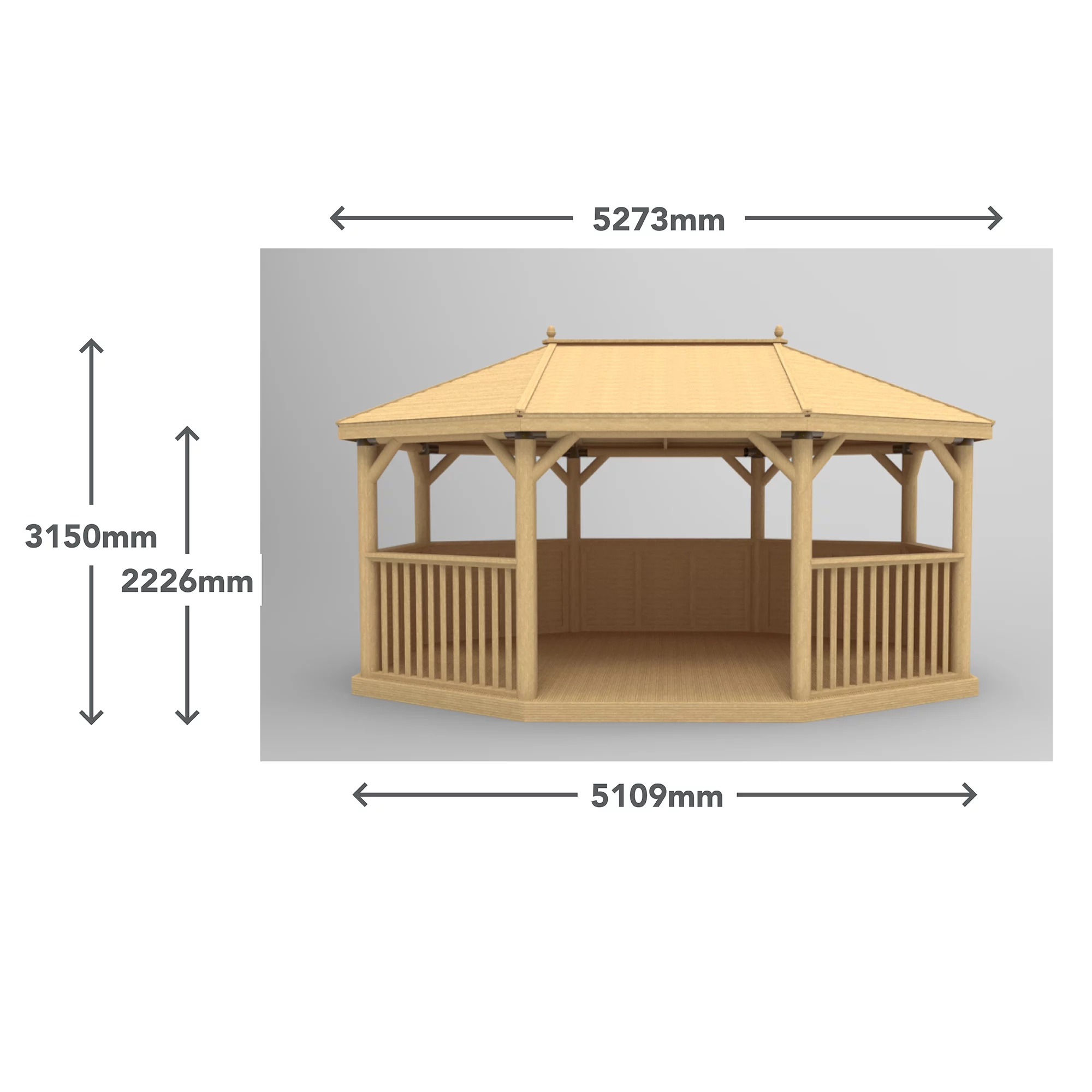 Forest Garden Premium Furnished Octagonal Gazebo, (W)5.27m (D)3.78m 13 Forest Garden Premium Furnished Octagonal Gazebo, (W)5.27m (D)3.78m - Image 11