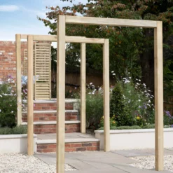 Forest Garden Sleeper European Softwood Arch (H) 240cm X (W) 160cm Set Of 3 -Outdoor Garden forest garden sleeper european softwood arch h 240cm x w 160cm set of 35013053190081 02i