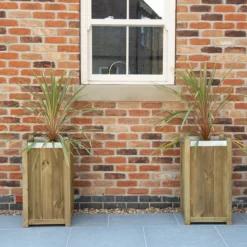 Forest Garden Slender Wooden Rectangular Planter, Pack Of 2 -Outdoor Garden forest garden slender wooden rectangular planter pack of 25013053153888 02i bq