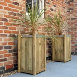 Forest Garden Slender Wooden Rectangular Planter, Pack Of 2 -Outdoor Garden forest garden slender wooden rectangular planter pack of 25013053153888 03i bq